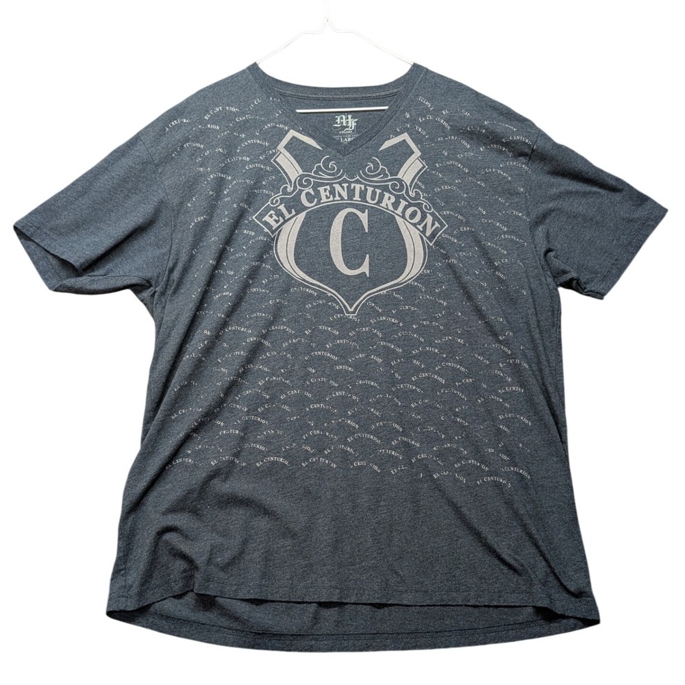 My Father Y2K El‎ Centurion AOP V-Neck Tee Men's M-2XL Dark Navy Grunge